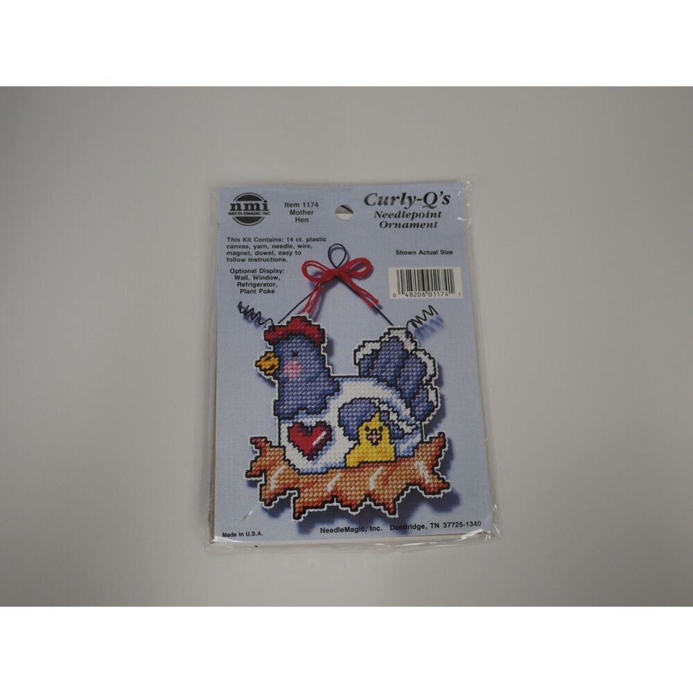 Needle Magic Curly-Q's Mother Hen Needlepoint Ornament Kit NIP Vintage